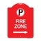 Signmission No Parking Symbol and Right Arrow, Red & White Aluminum Architectural Sign, 18" x 24", RW-1824-24654 A-DES-RW-1824-24654 - alternate 1